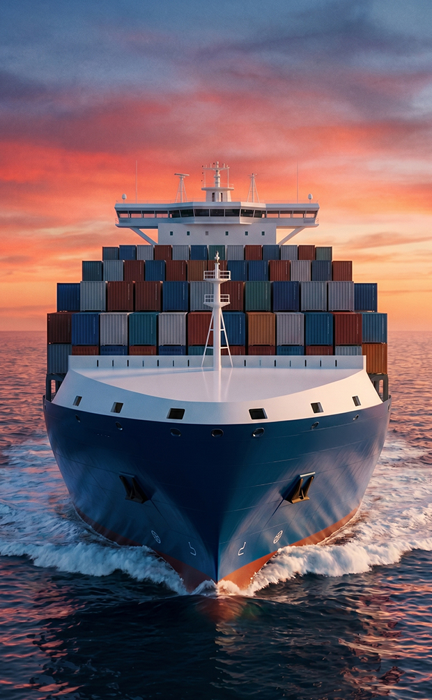 Container Ship Aerial View
